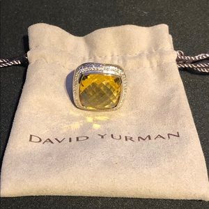 David Yurman authentic 20 mm Citrine diamond ring
